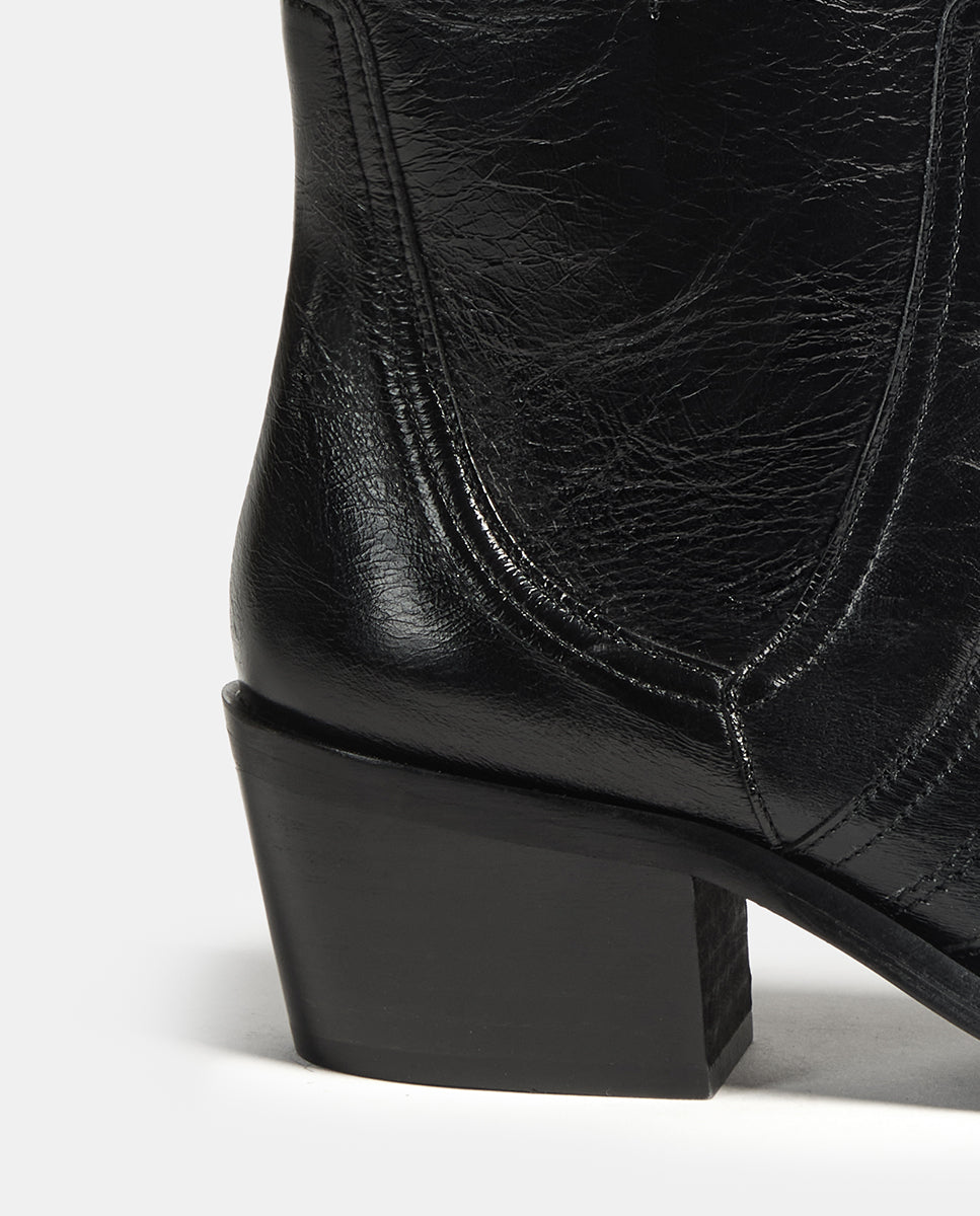 Botín de mujer de piel básico - Bryan Stepwise - Negro Negro-4