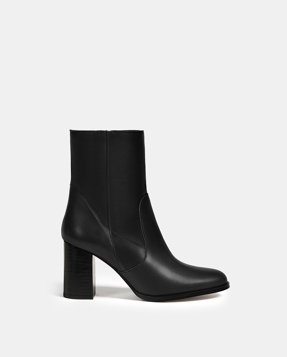 Botines de mujer de piel básico - Bryan Stepwise - Negro Negro-1