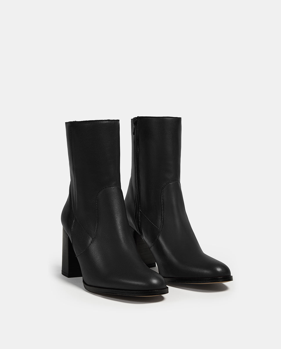 Botines de mujer de piel básico - Bryan Stepwise - Negro Negro-2