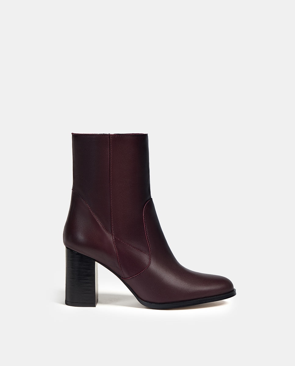 Botines de mujer de piel básico - Bryan Stepwise - Rojo Rojo-1