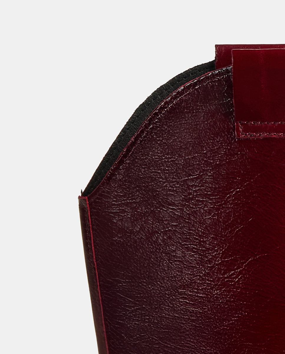 Bota de mujer de piel estilo cowboy - Bryan Stepwise - Rojo Rojo-4