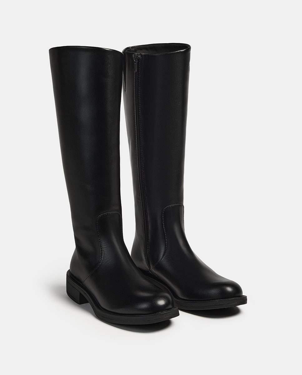 Bota de mujer de piel básica - Bryan Stepwise - Negro Negro-2