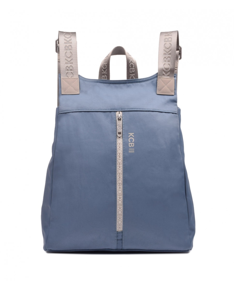 Mochila de mujer antirrobo grande en color azul con cremallera - Kcb - Azul claro Azul claro-1