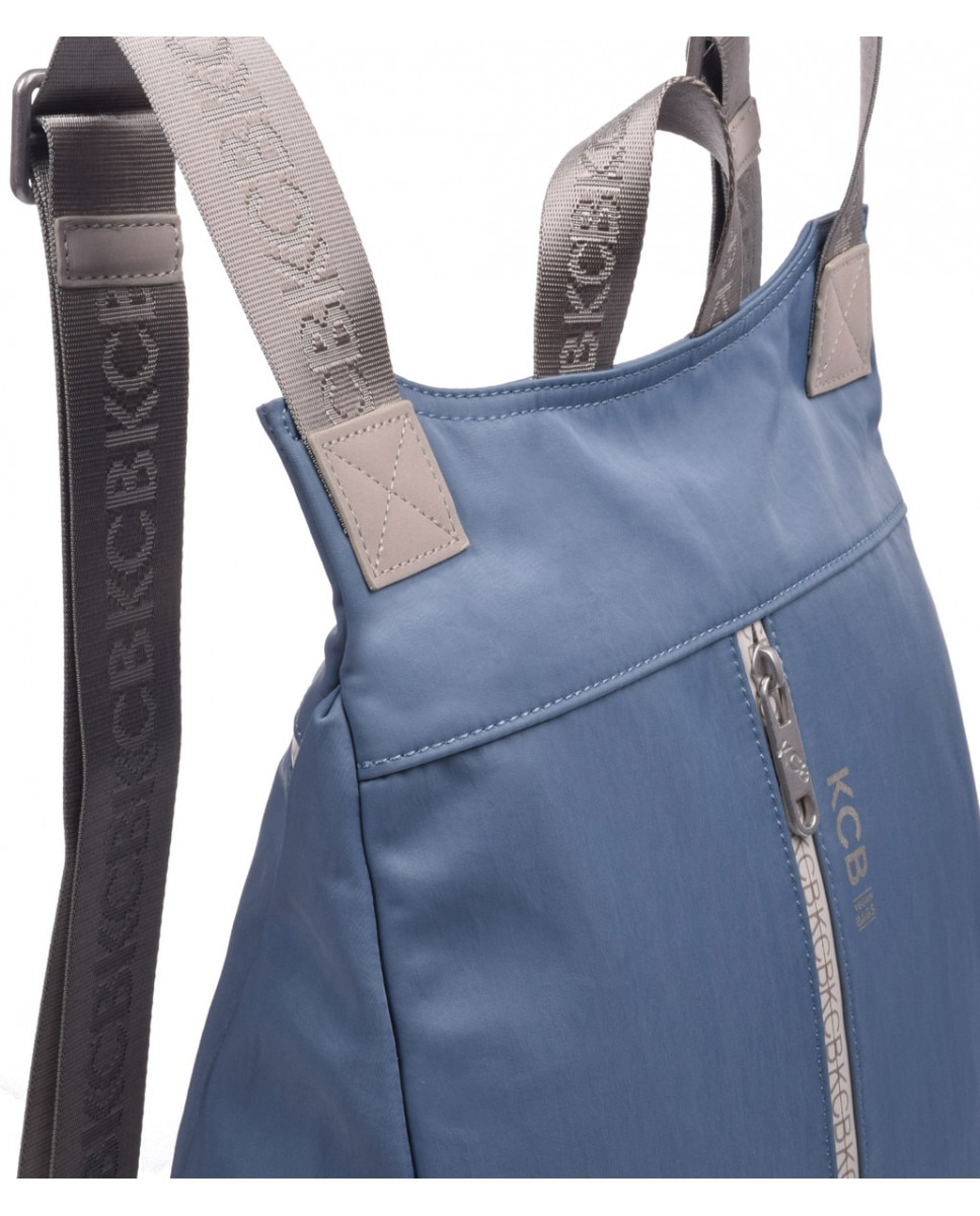 Mochila de mujer antirrobo grande en color azul con cremallera - Kcb - Azul claro Azul claro-4