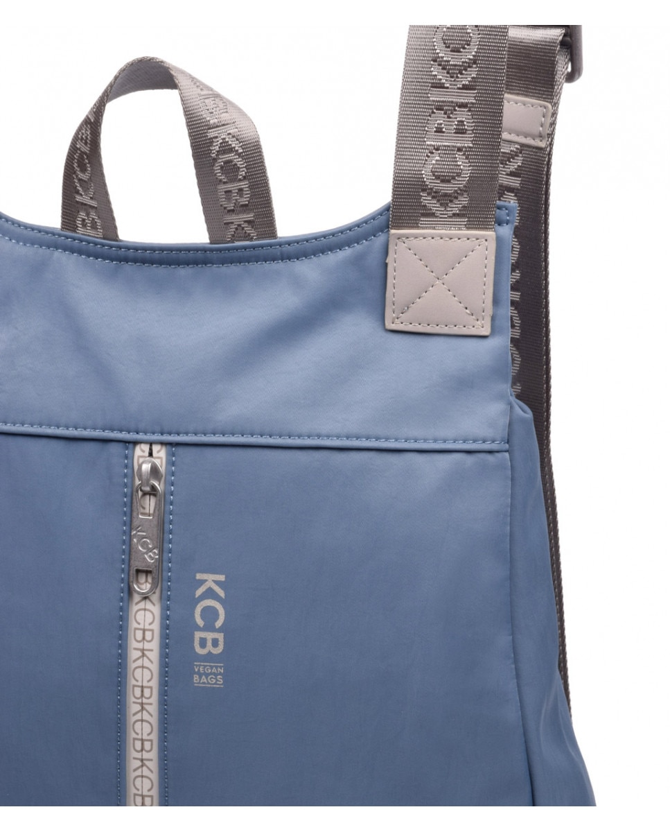 Mochila de mujer antirrobo grande en color azul con cremallera - Kcb - Azul claro Azul claro-3