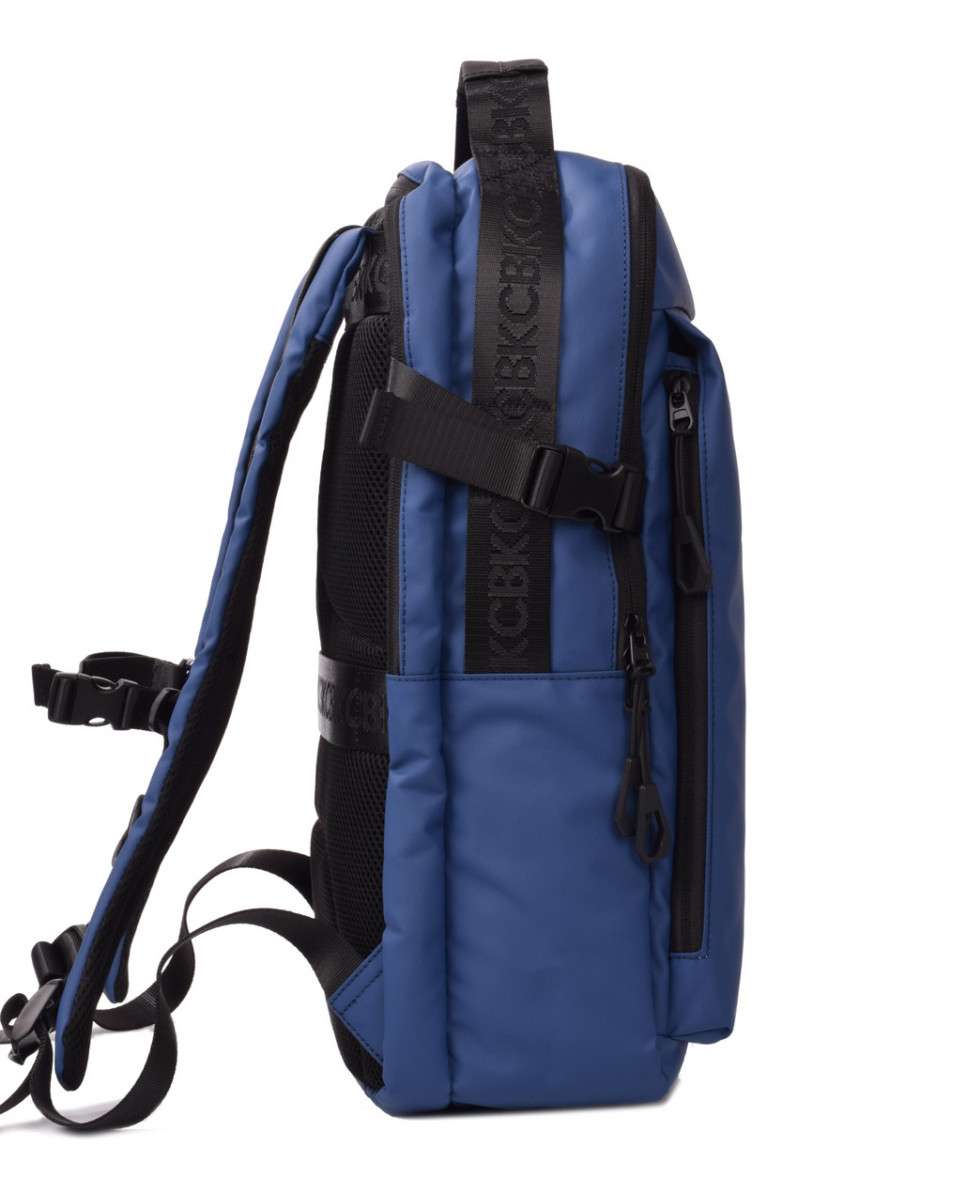 Mochila grande de hombre color azul con cremallera - Kcb - Azul marino Azul marino-4