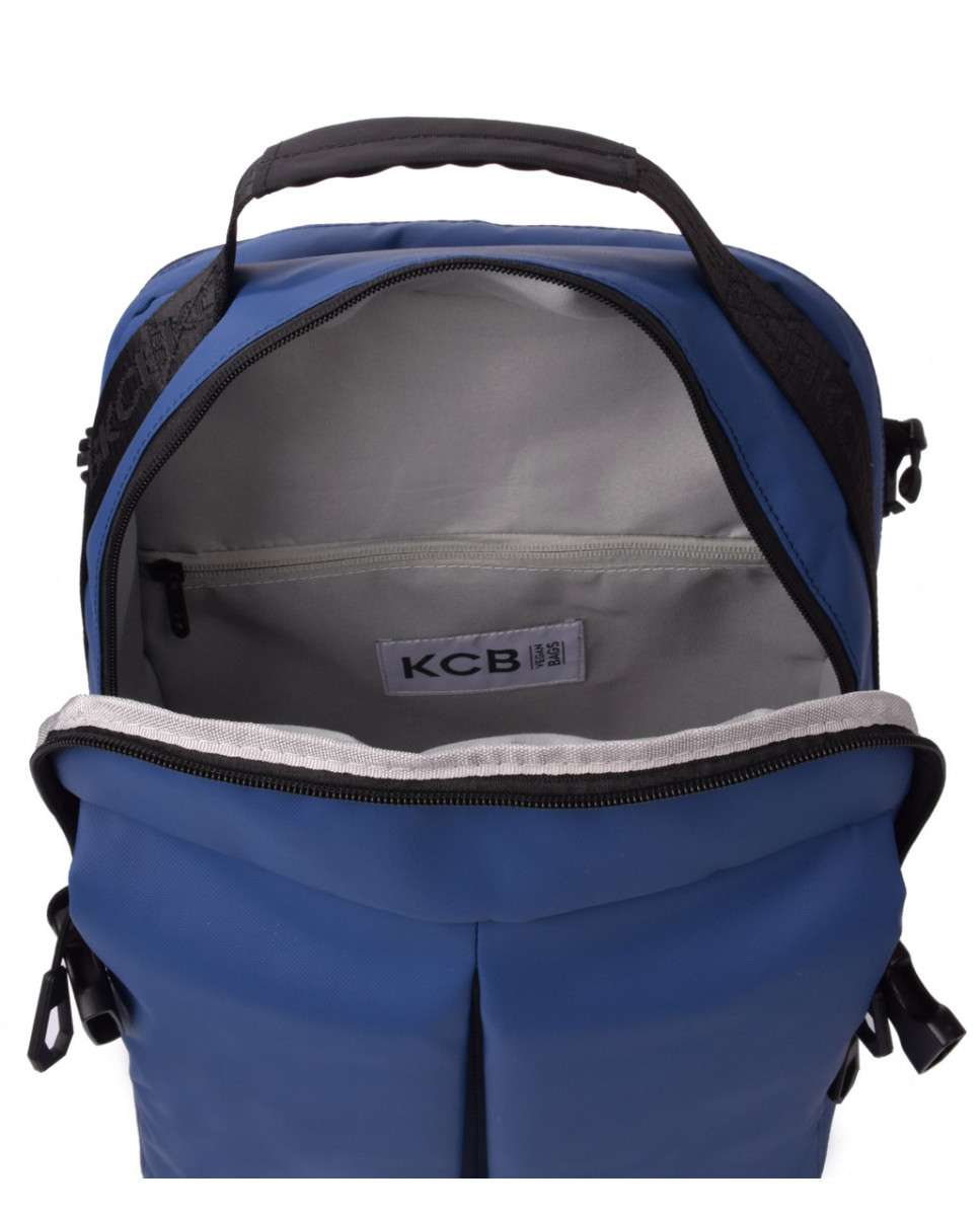 Mochila grande de hombre color azul con cremallera - Kcb - Azul marino Azul marino-6