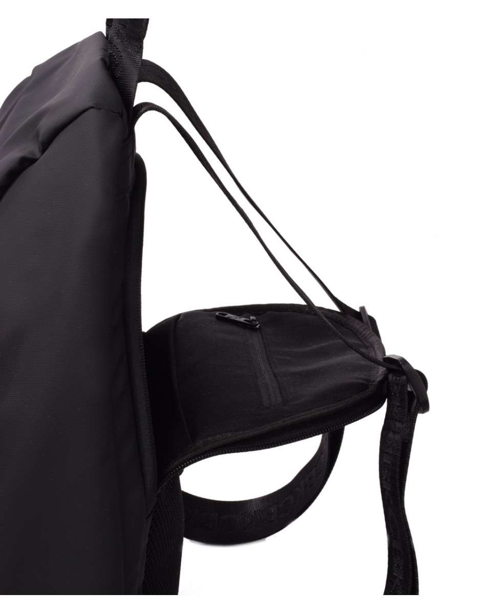 Mochila pequeña de hombre color con cremallera - Kcb - Negro Negro-3