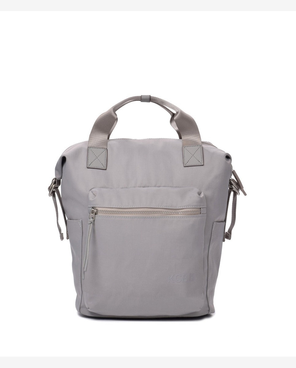 Mochila pequeña de mujer con bolsillo frontal - Kcb - Gris claro Gris claro-1