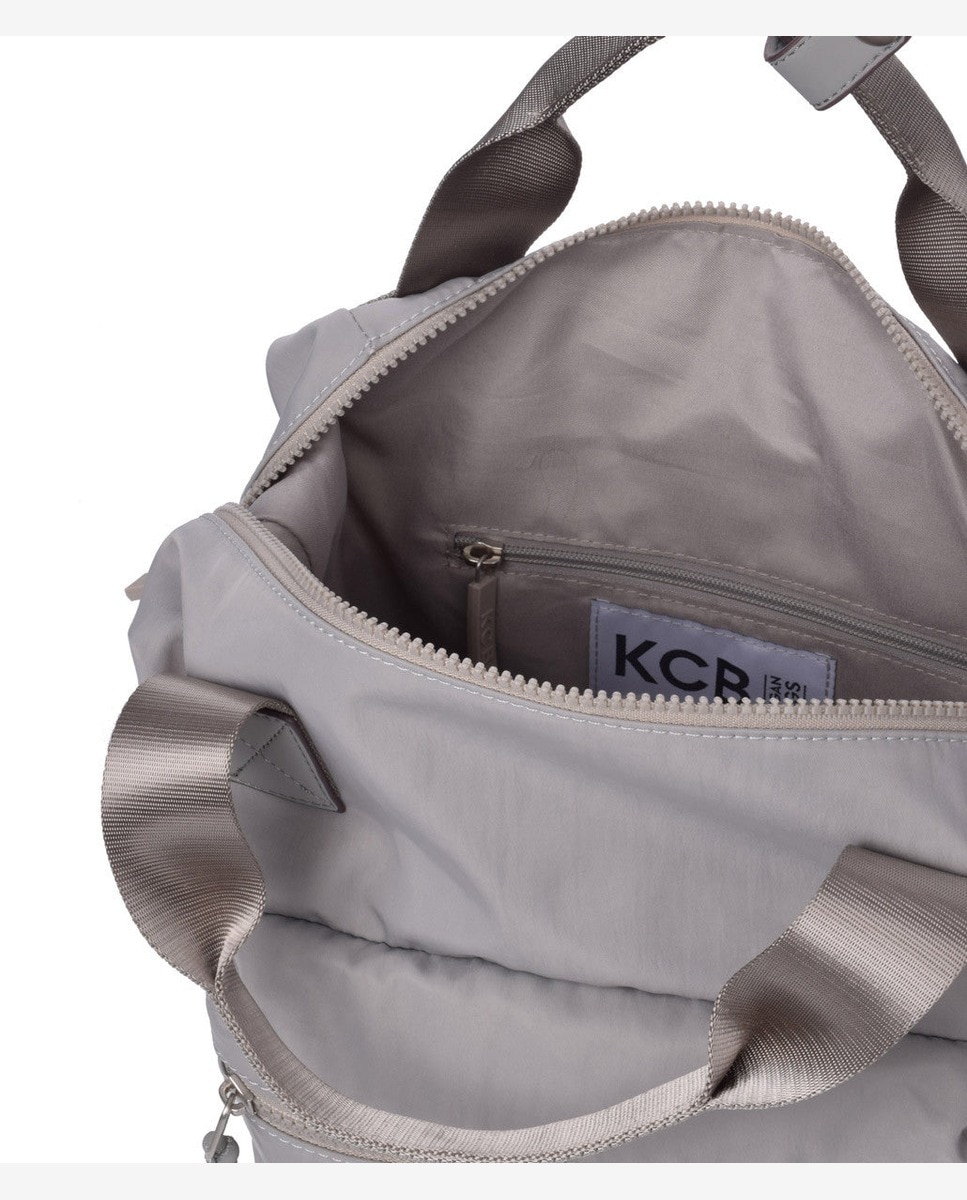 Mochila pequeña de mujer con bolsillo frontal - Kcb - Gris claro Gris claro-7