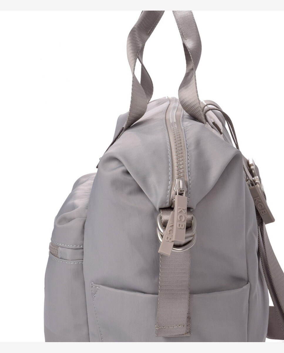 Mochila pequeña de mujer con bolsillo frontal - Kcb - Gris claro Gris claro-6