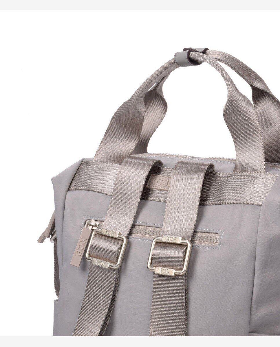 Mochila pequeña de mujer con bolsillo frontal - Kcb - Gris claro Gris claro-8