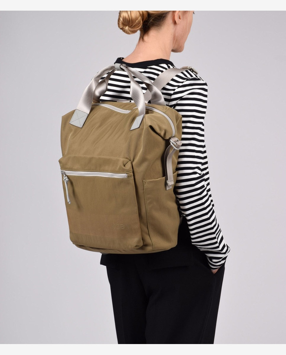 Mochila grande de mujer con bolsillo frontal - Kcb - Verde oscuro Verde oscuro-3