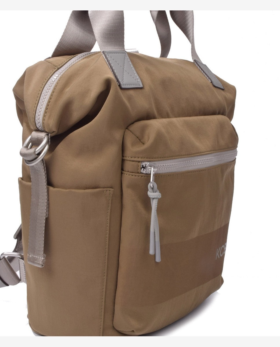Mochila grande de mujer con bolsillo frontal - Kcb - Verde oscuro Verde oscuro-6