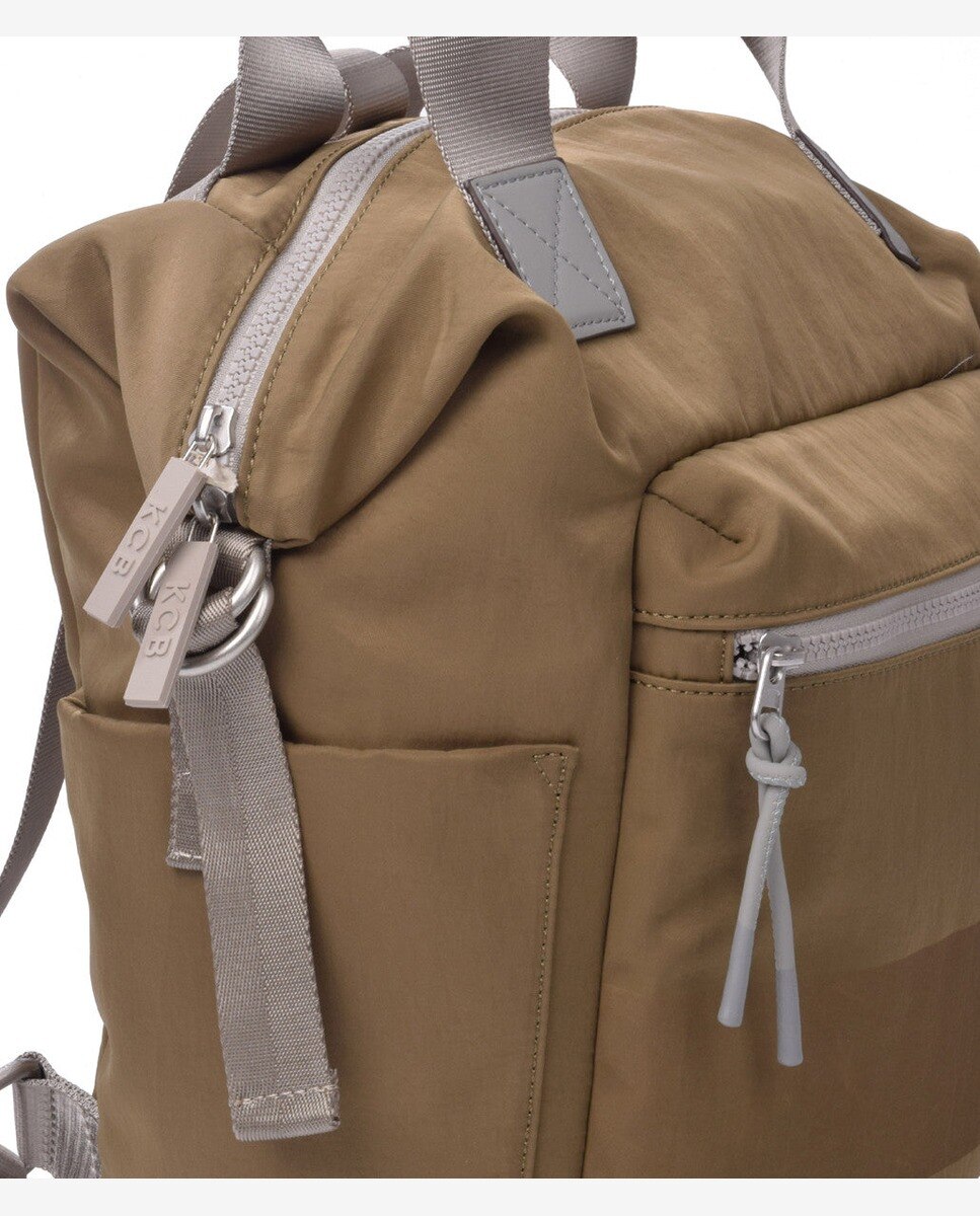 Mochila grande de mujer con bolsillo frontal - Kcb - Verde oscuro Verde oscuro-8