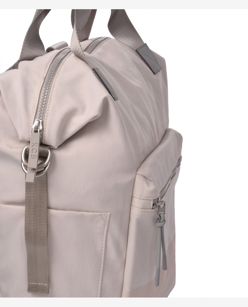 Mochila grande de mujer con bolsillo frontal - Kcb - Beige Beige-4