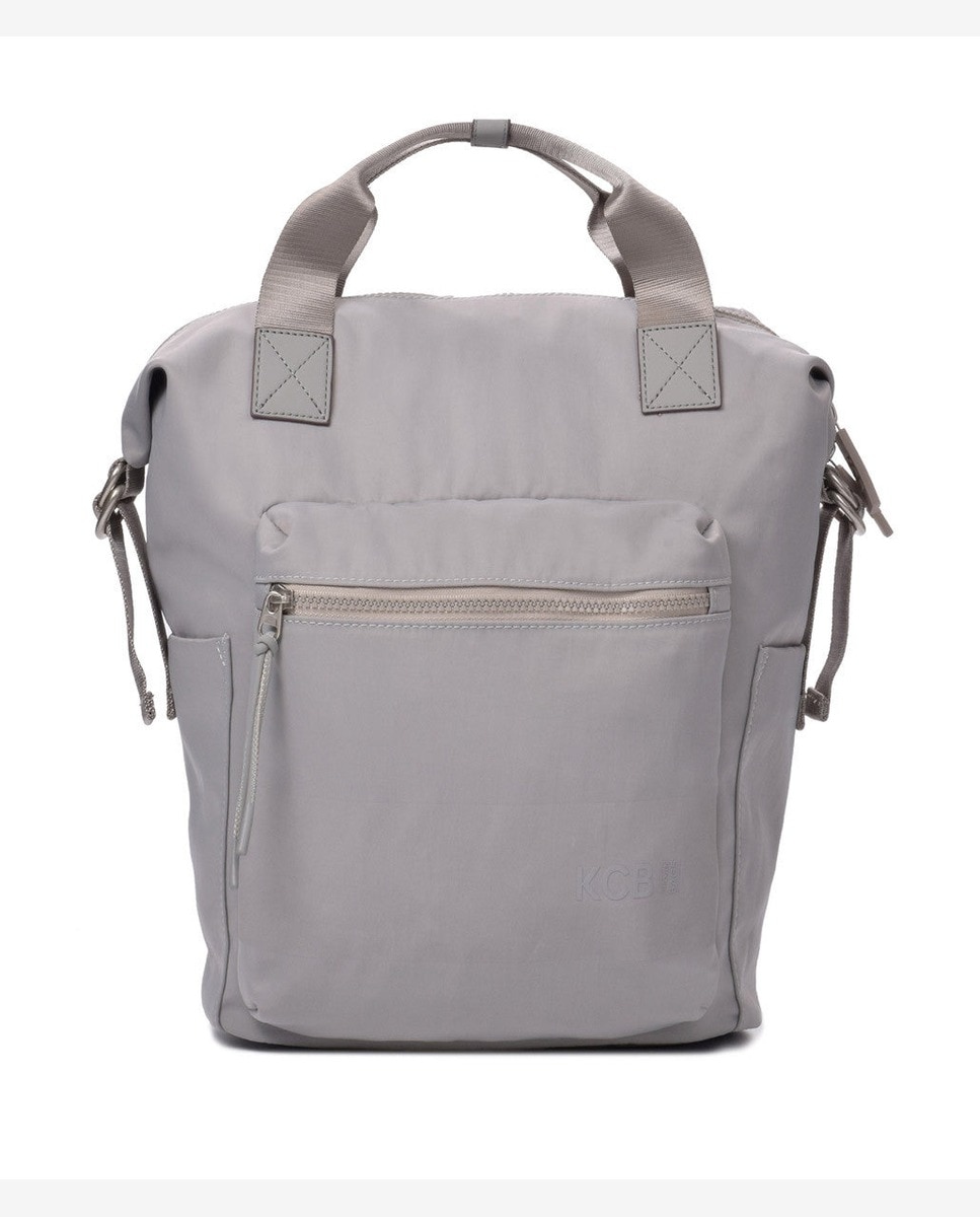 Mochila grande de mujer con bolsillo frontal - Kcb - Gris claro Gris claro-1