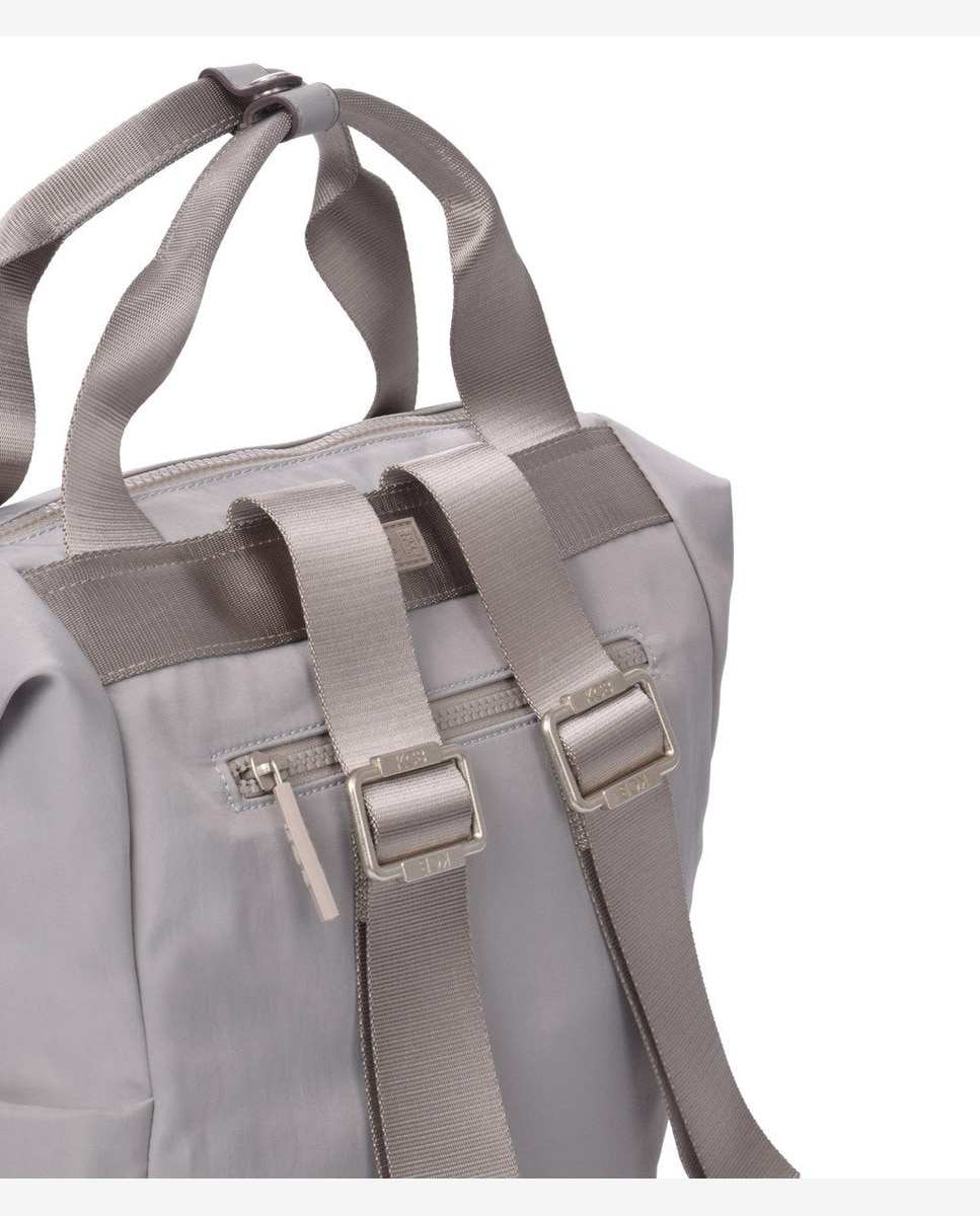 Mochila grande de mujer con bolsillo frontal - Kcb - Gris claro Gris claro-3