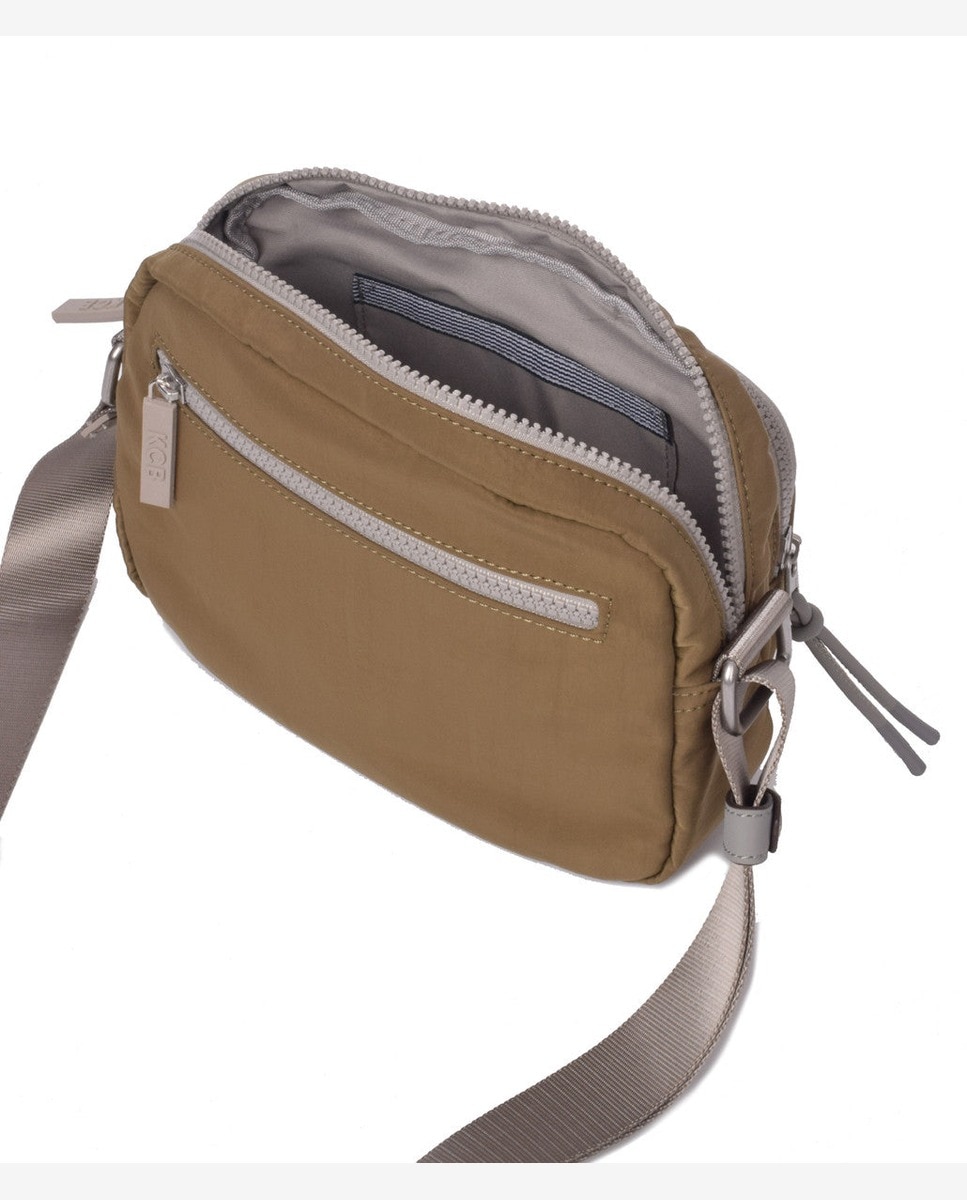 Bandolera pequeña de mujer con bolsillo frontal - Kcb - Verde oscuro Verde oscuro-2