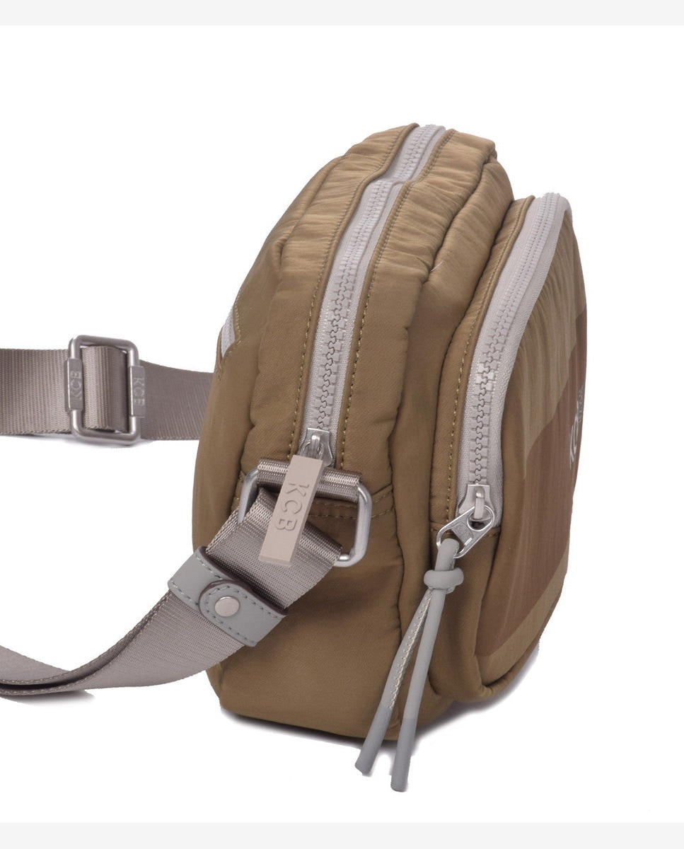 Bandolera pequeña de mujer con bolsillo frontal - Kcb - Verde oscuro Verde oscuro-4