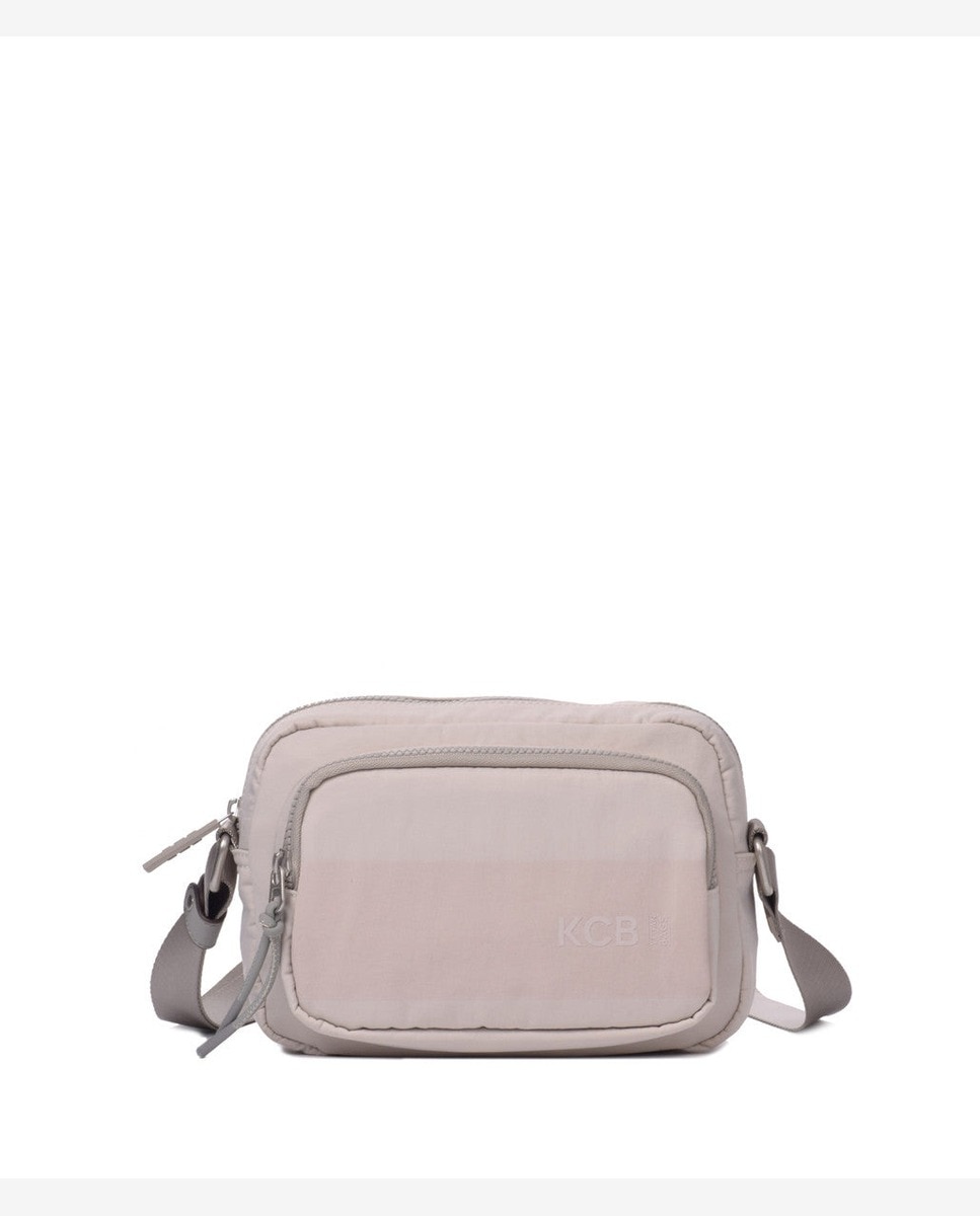 Bandolera pequeña de mujer con bolsillo frontal - Kcb - Beige Beige-1
