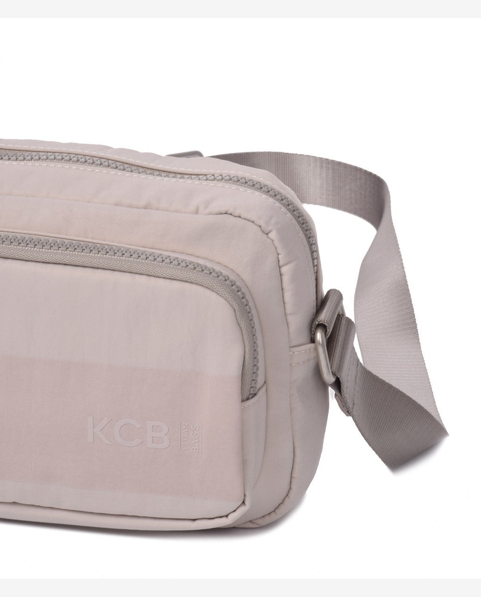 Bandolera pequeña de mujer con bolsillo frontal - Kcb - Beige Beige-4
