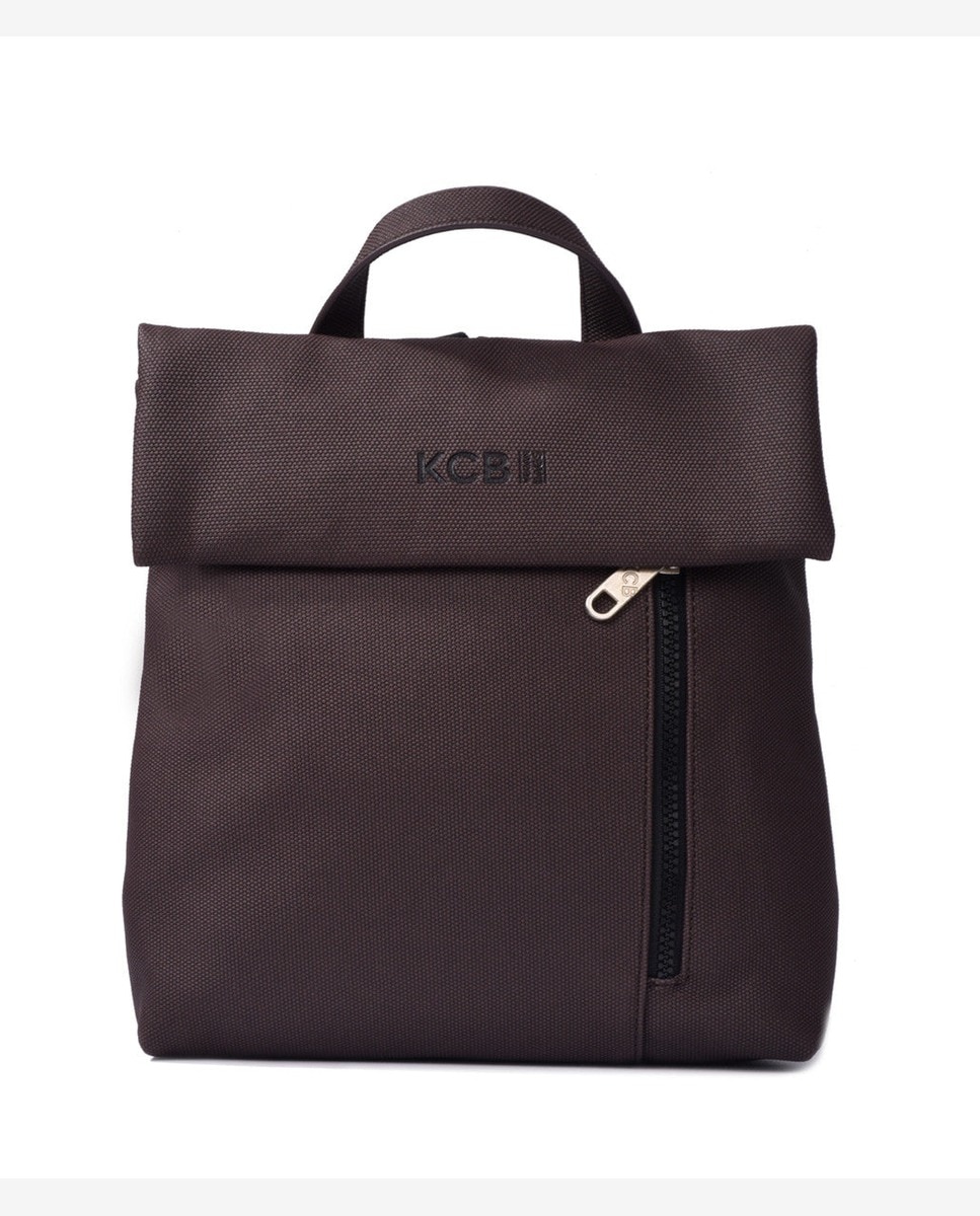Mochila antirrobo mediana de mujer con solapa - Kcb - Marrón oscuro Marrón oscuro-1