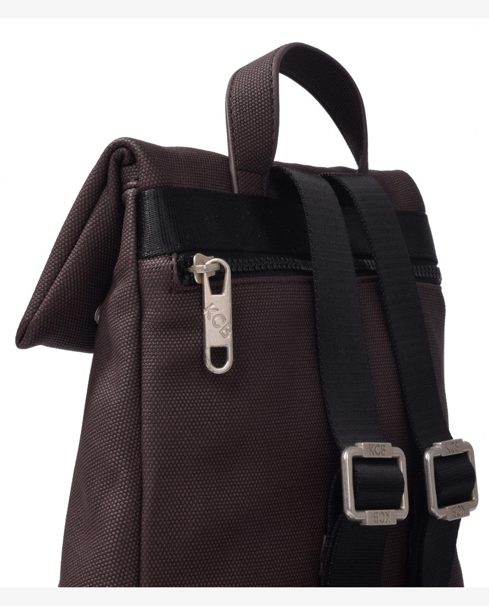 Mochila antirrobo mediana de mujer con solapa - Kcb - Marrón oscuro Marrón oscuro-4
