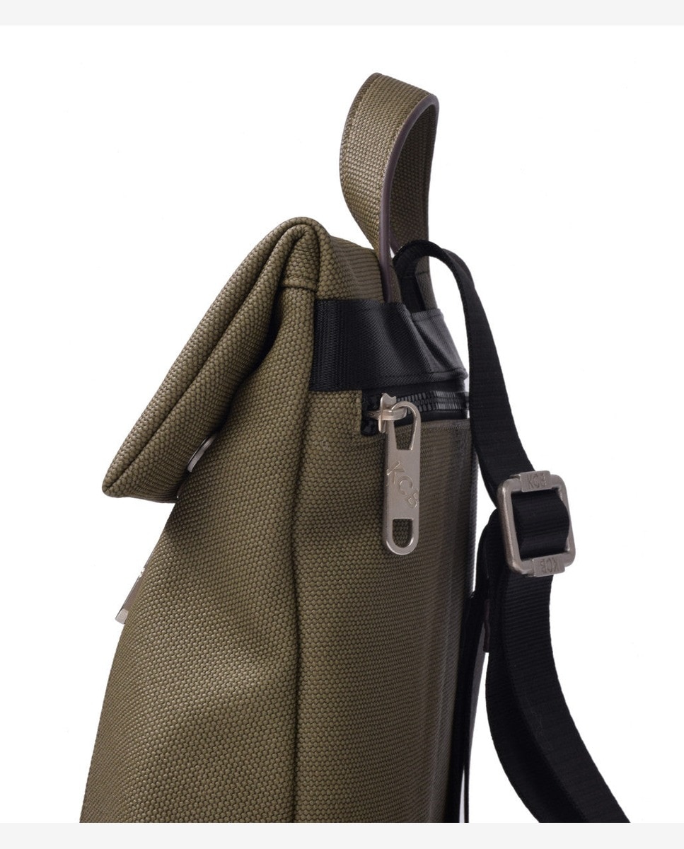Mochila antirrobo mediana de mujer con solapa - Kcb - Verde oscuro Verde oscuro-2