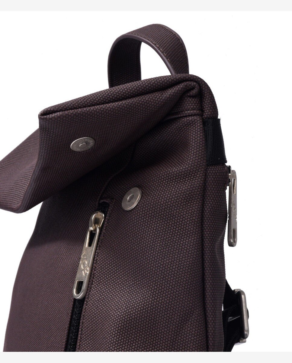 Mochila antirrobo pequeña con solapa kcb strong - Marrón oscuro Marrón oscuro-6
