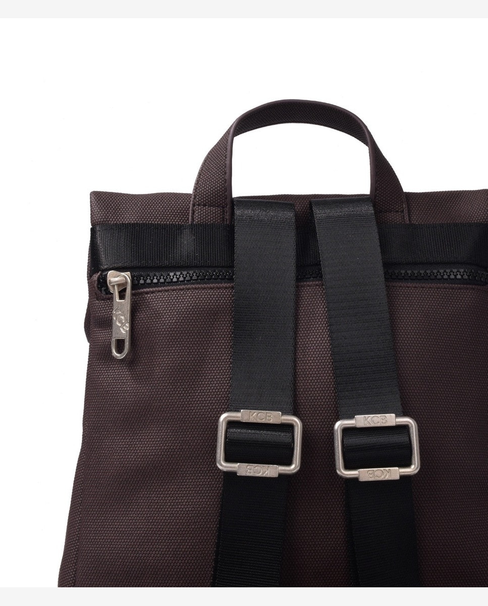 Mochila antirrobo pequeña con solapa kcb strong - Marrón oscuro Marrón oscuro-5