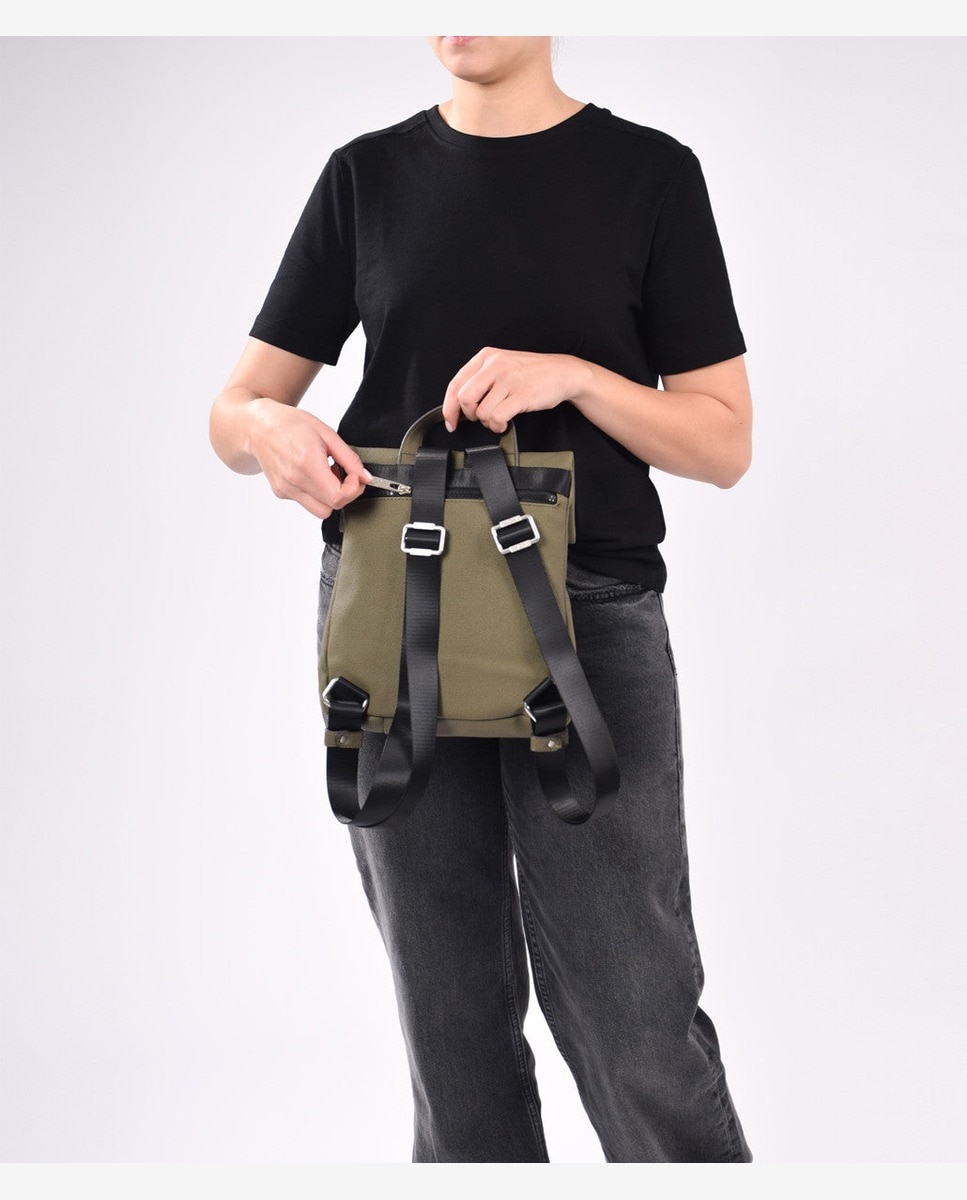 Mochila antirrobo pequeña con solapa kcb strong - Kaki Kaki-3