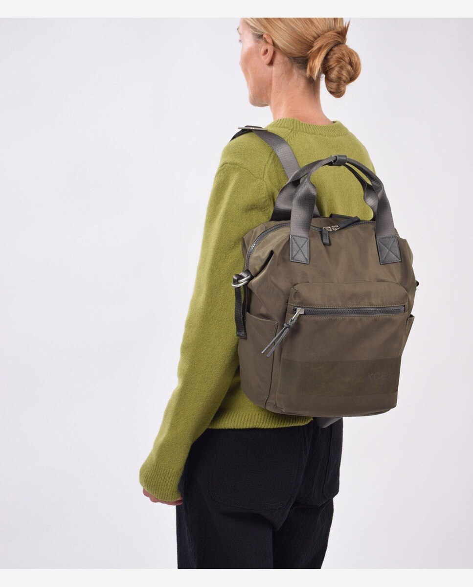 Mochila wide mediana color khaki - Kcb - Kaki Kaki-4