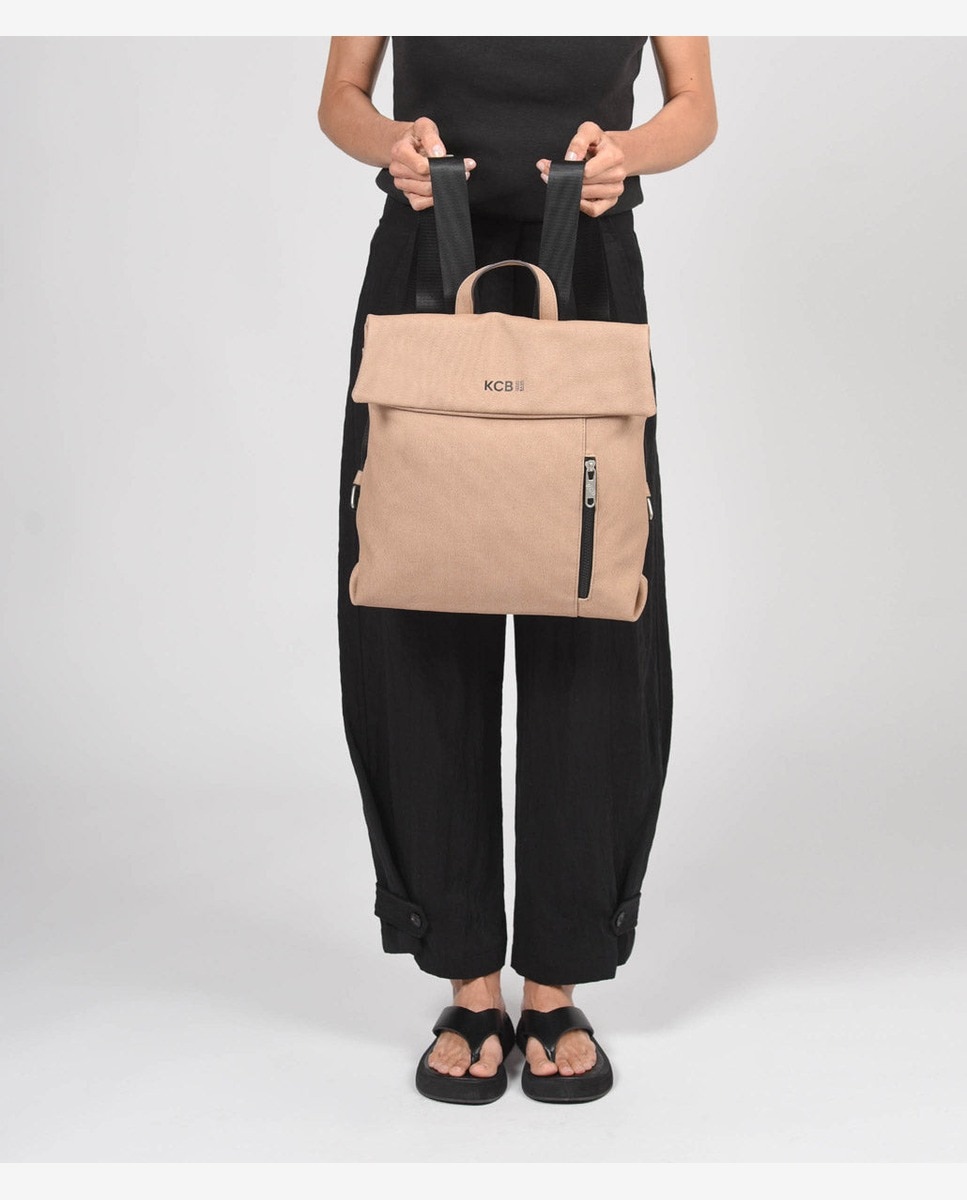 Mochila antirrobo mediana de mujer con solapa - Kcb - Camel Camel-2
