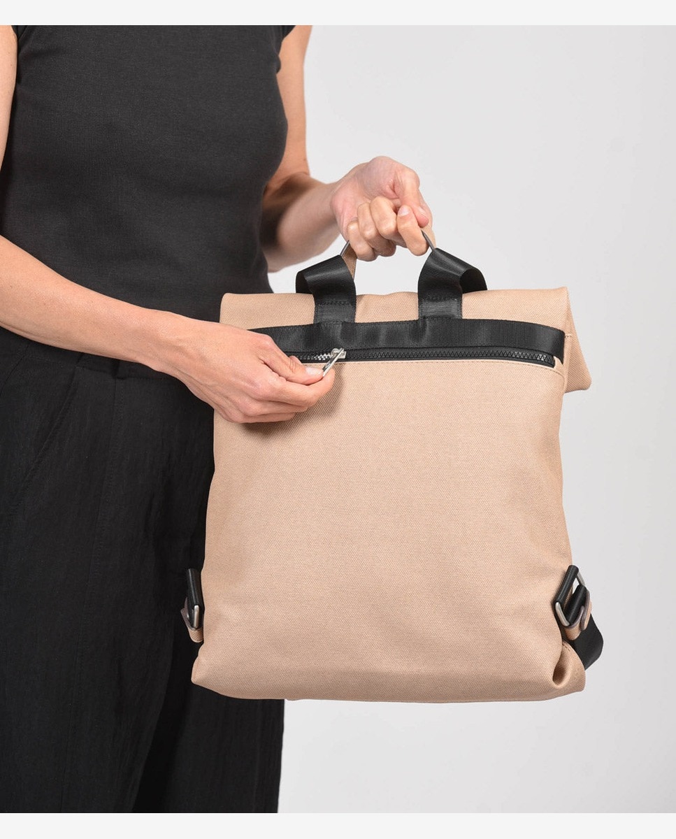 Mochila antirrobo mediana de mujer con solapa - Kcb - Camel Camel-3