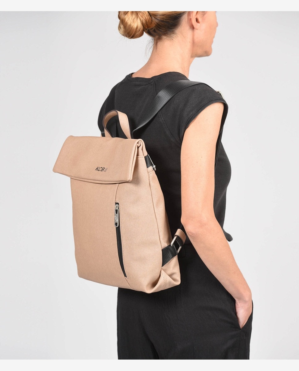 Mochila antirrobo mediana de mujer con solapa - Kcb - Camel Camel-6