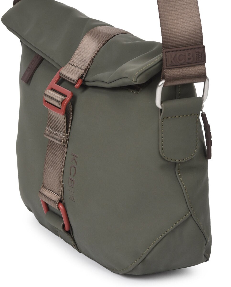 Bandolera chain antirrobo pequeña color khaki de mujer - Kcb - Kaki Kaki-9