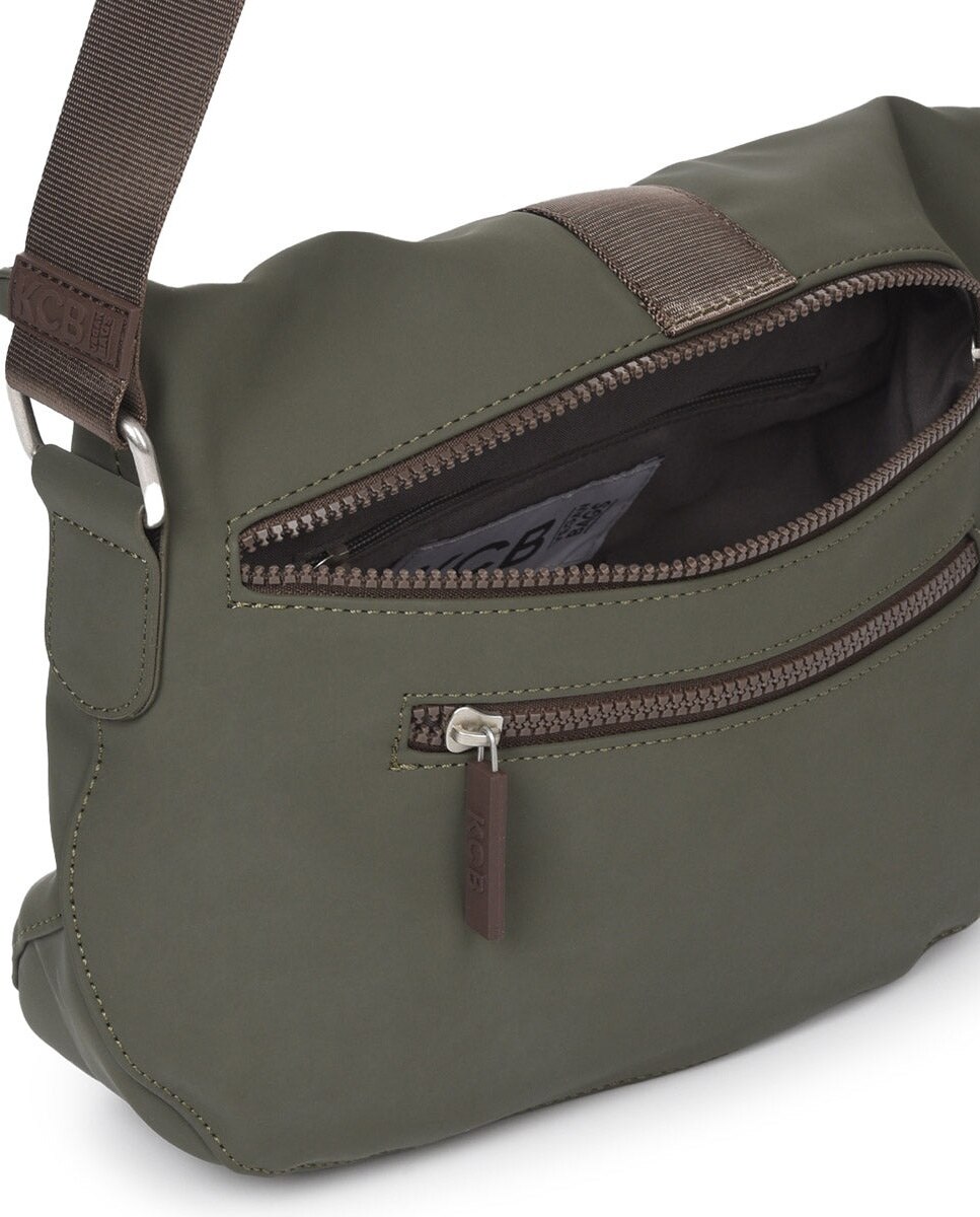 Bandolera chain antirrobo pequeña color khaki de mujer - Kcb - Kaki Kaki-10