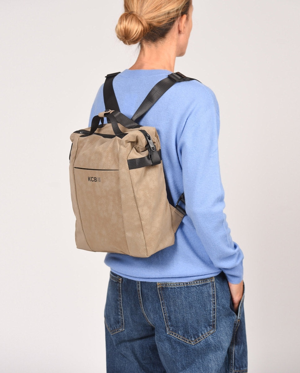 Mochila hide pequeña color taupe de mujer - Kcb - Topo Topo-2