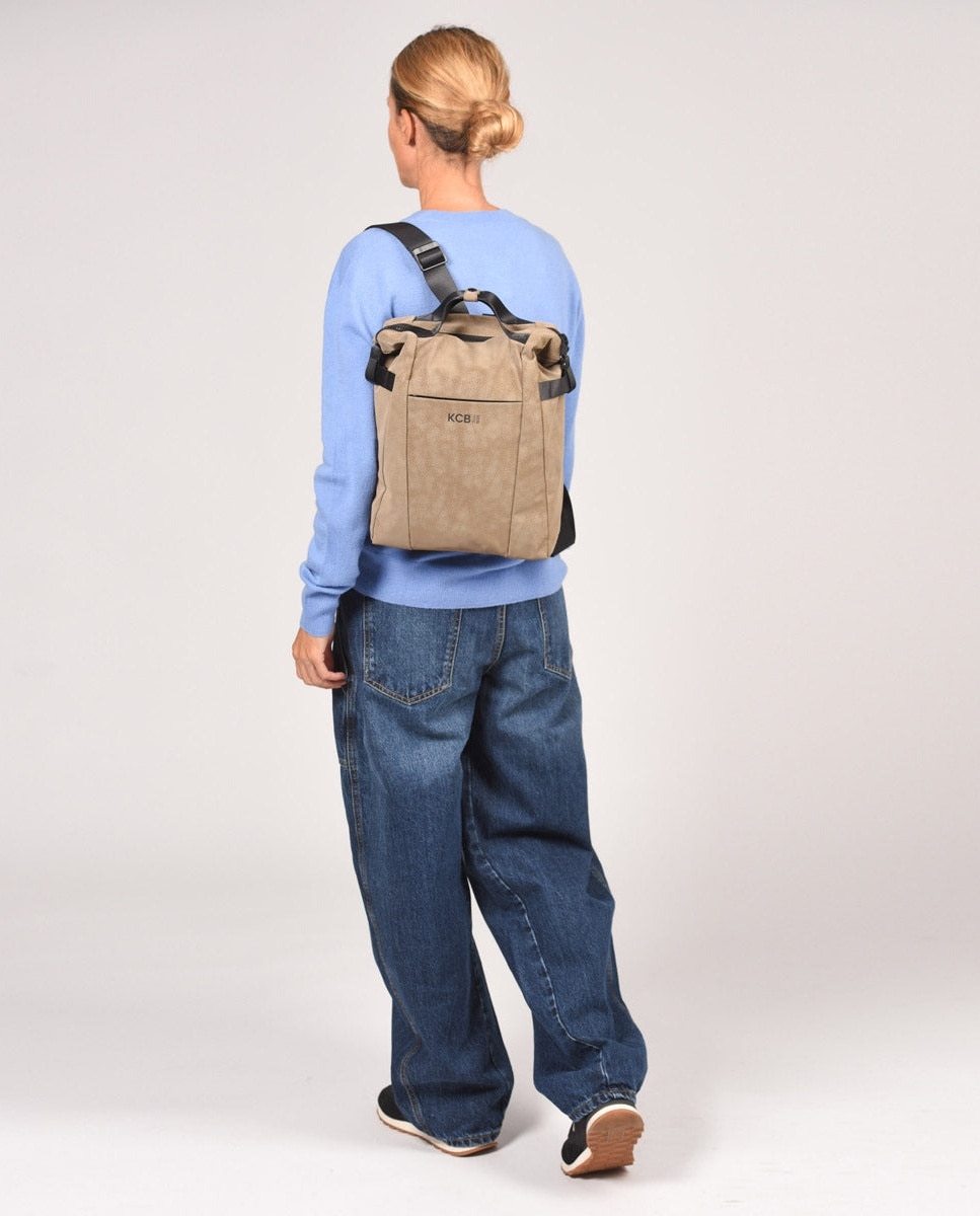 Mochila hide pequeña color taupe de mujer - Kcb - Topo Topo-4