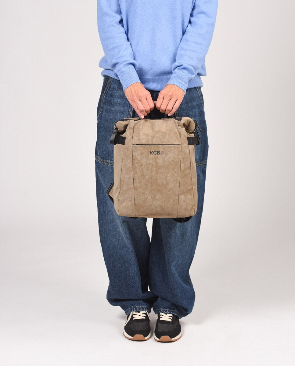 Mochila hide pequeña color taupe de mujer - Kcb - Topo Topo-6