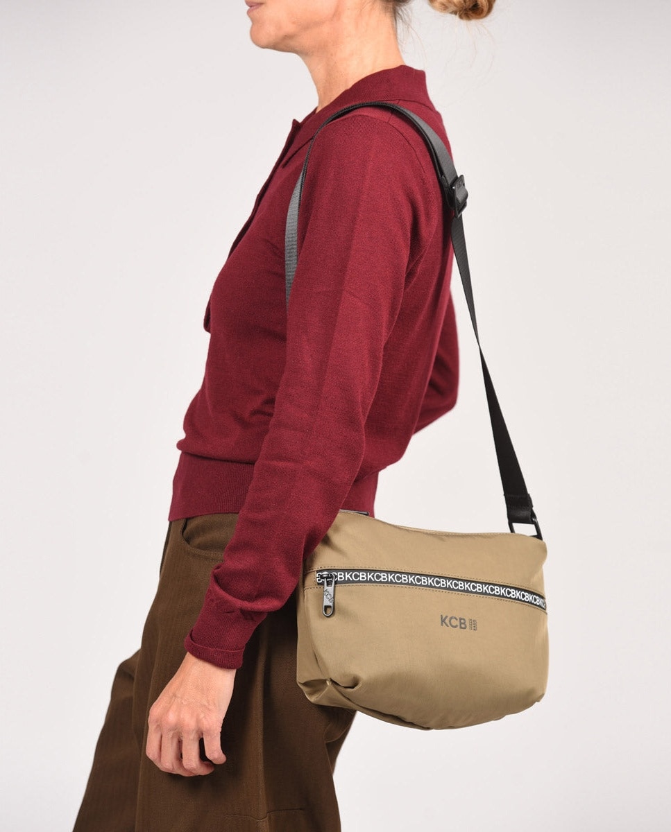 Bandolera shine pequeña color khaki de mujer - Kcb - Kaki Kaki-2