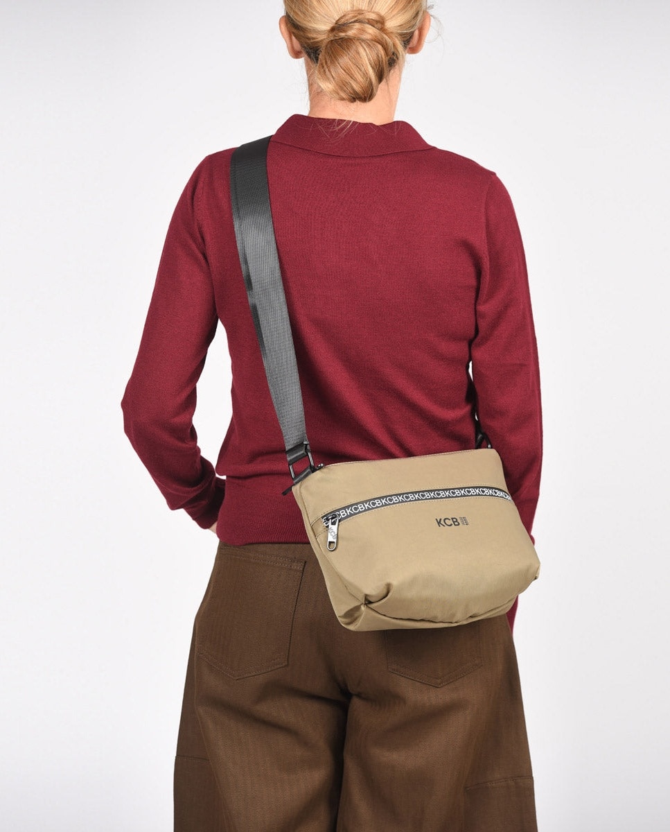 Bandolera shine pequeña color khaki de mujer - Kcb - Kaki Kaki-3