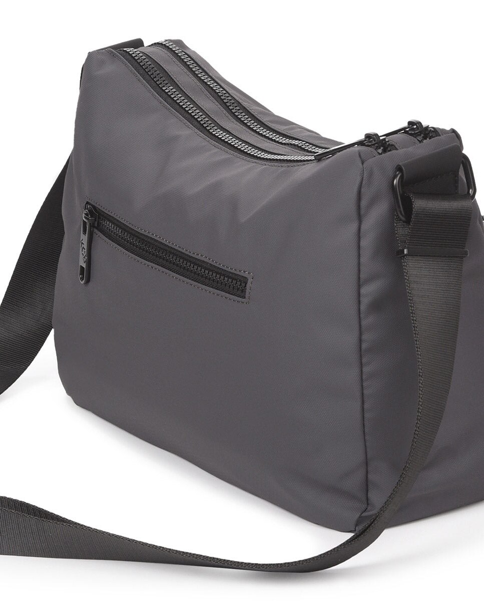 Bandolera dual grande color gris de mujer - Kcb - Gris Gris-6