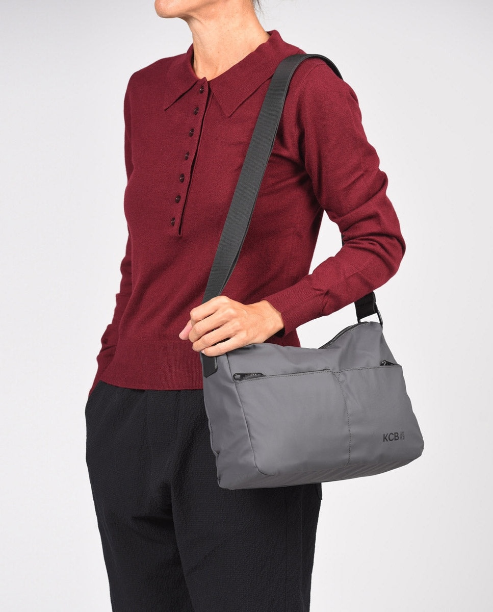 Bandolera dual grande color gris de mujer - Kcb - Gris Gris-2