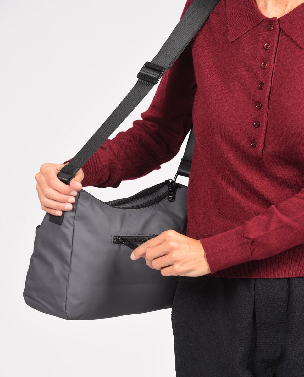 Bandolera dual grande color gris de mujer - Kcb - Gris Gris-4