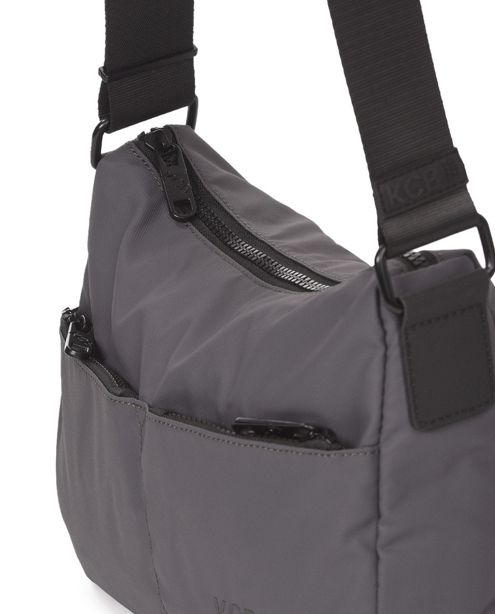 Bandolera dual pequeña color gris de mujer - Kcb - Gris Gris-3