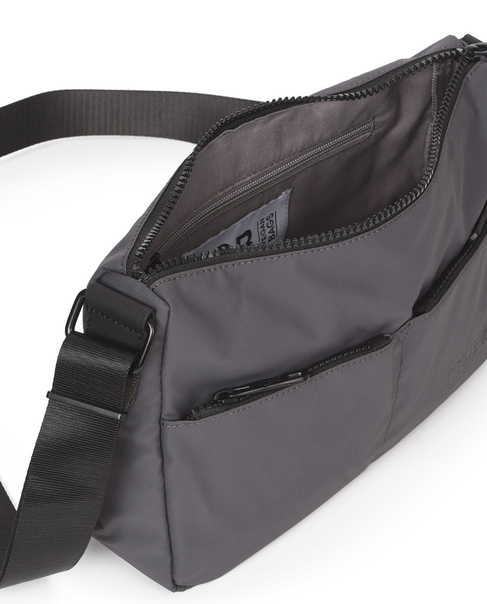 Bandolera dual pequeña color gris de mujer - Kcb - Gris Gris-4