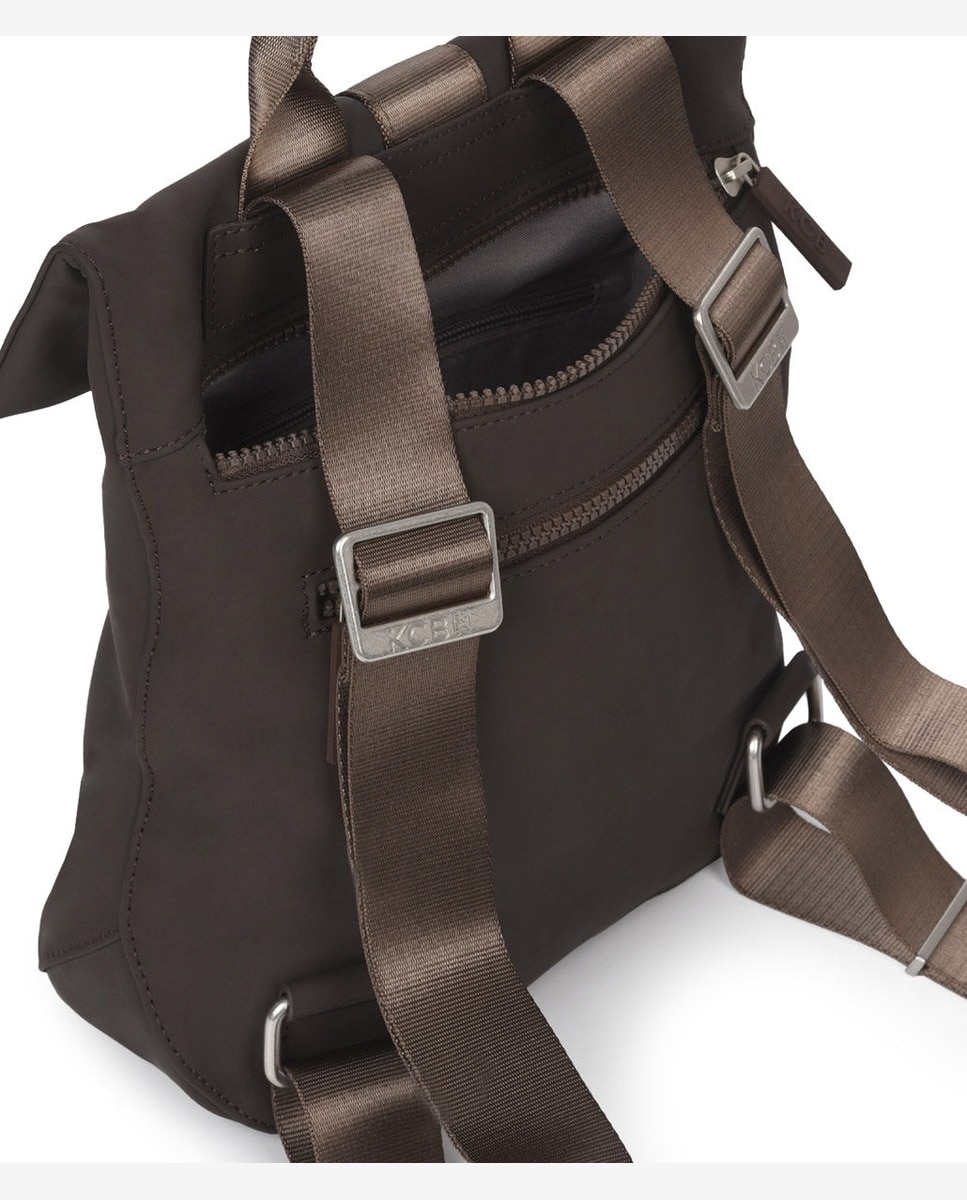 Mochila chain antirrobo pequeña color marrón de mujer - Kcb - Marrón Marrón-3