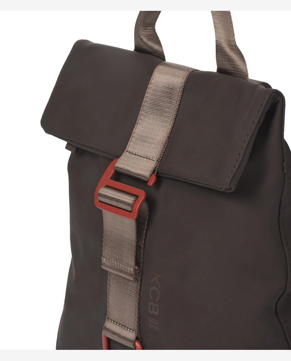 Mochila chain antirrobo pequeña color marrón de mujer - Kcb - Marrón Marrón-2